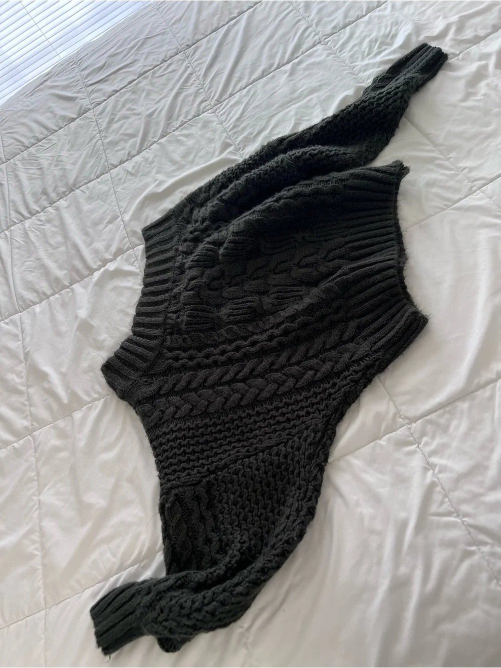 Anthropologie Melissa Off-the-Shoulder Cable Knit Sweater in Dark Olive size S